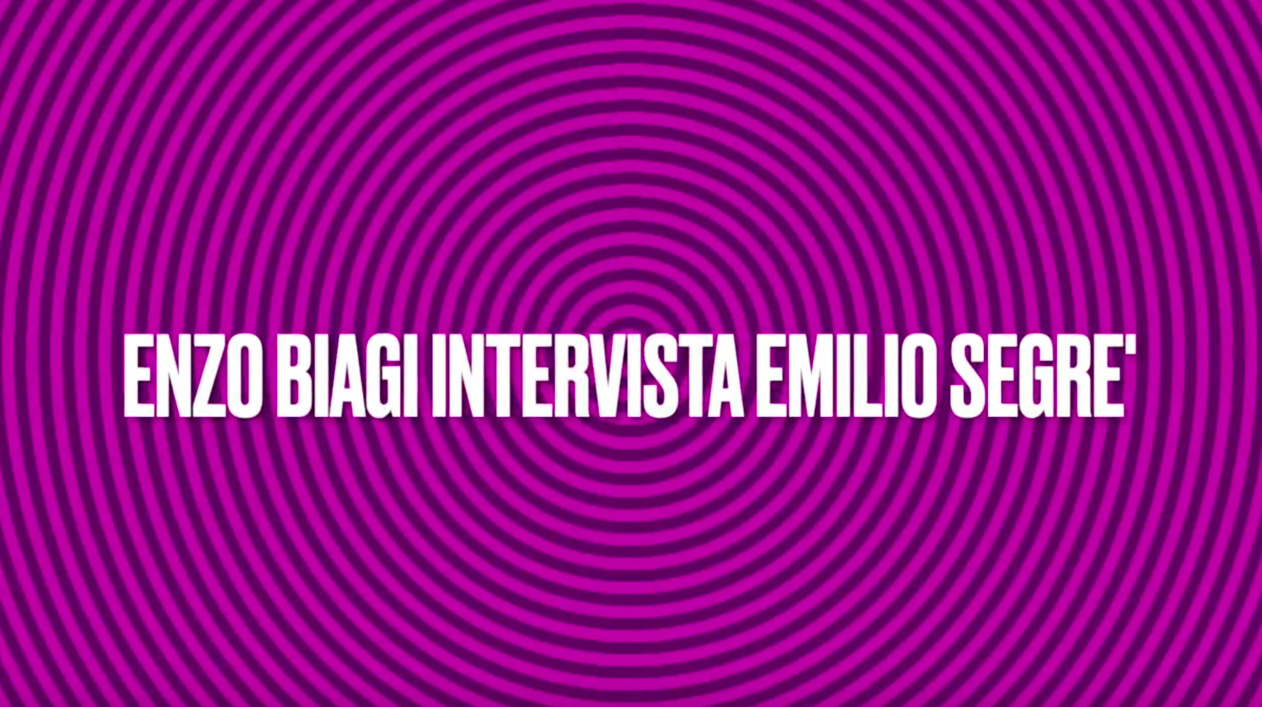 Enzo Biagi intervista Emilio Segré